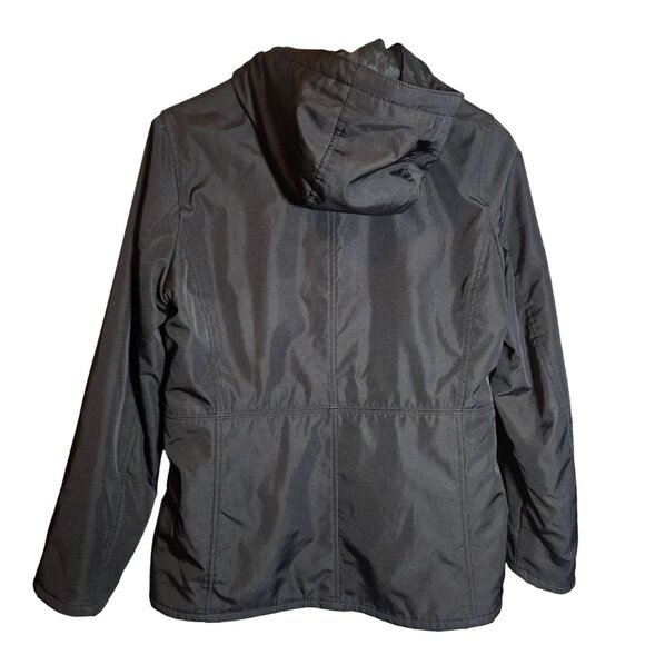 VTG GAP Black Women Utility Jacket M Hooded Gorpcore Clean Girl Fall Layering - Picture 11 of 11